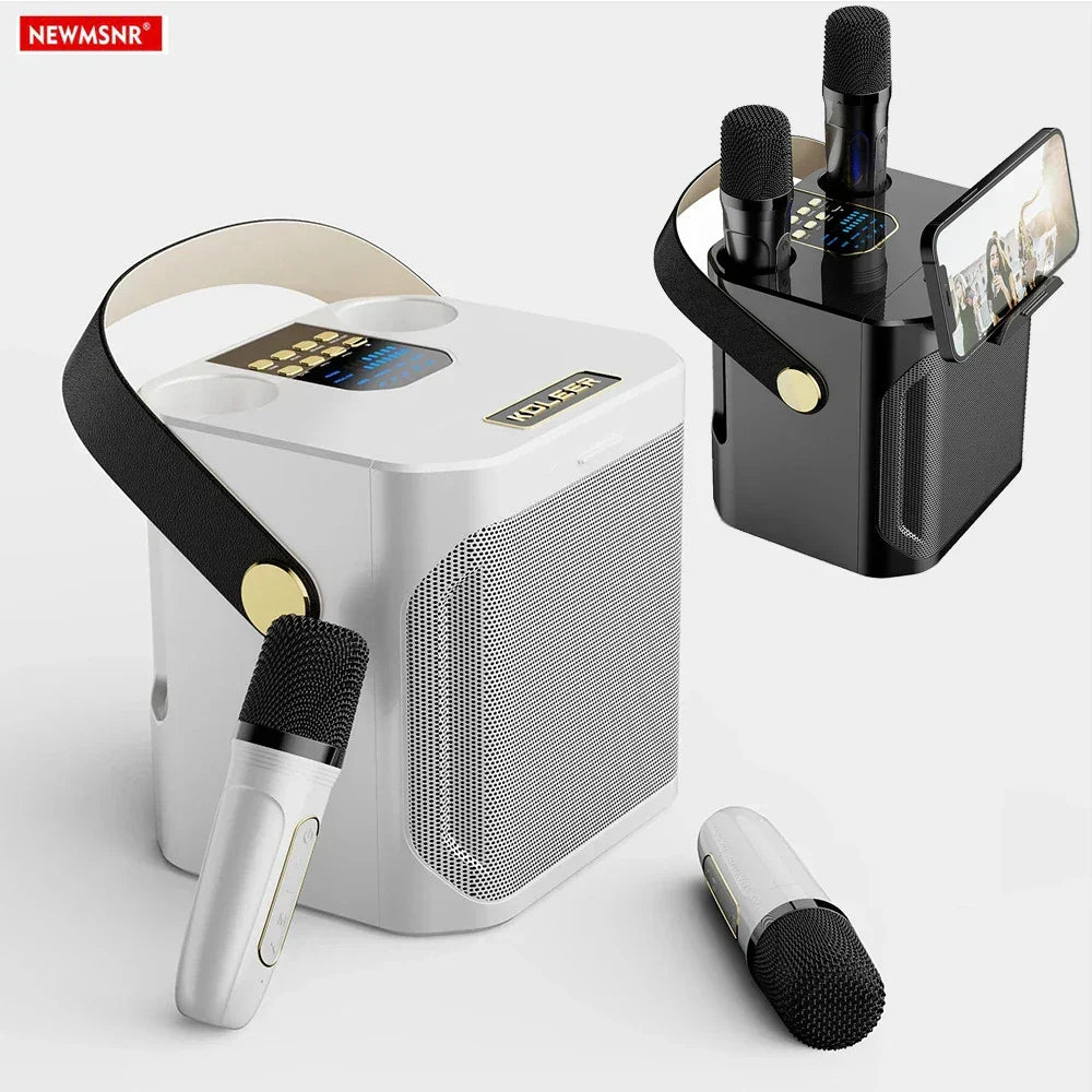 Karaoke Bluetooth Speaker Travel-Friendly 360 Stereo Water-Resistant System With 2 Microphones Fall 2025 Trend Great For Parties