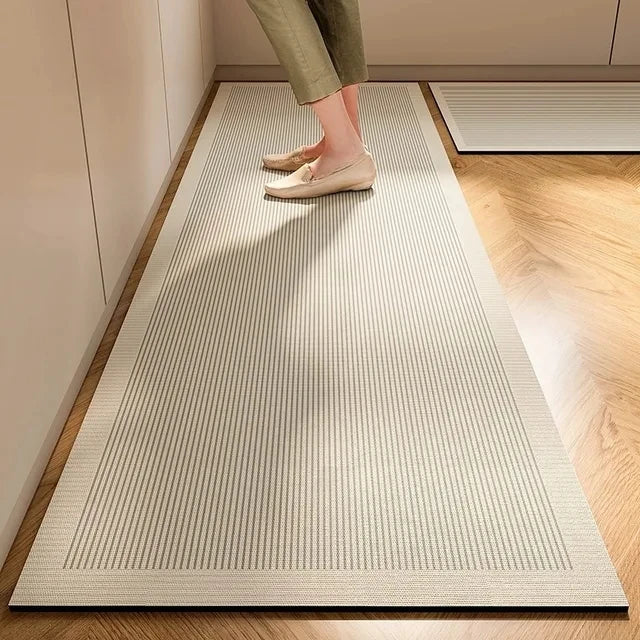 Minimalist Japanese Cream Anti Slip Floor Mat Kitchen
