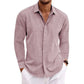 Loose Solid Color Casual Top for Plus Size Fashion – Men’s Long Sleeve T-Shirt