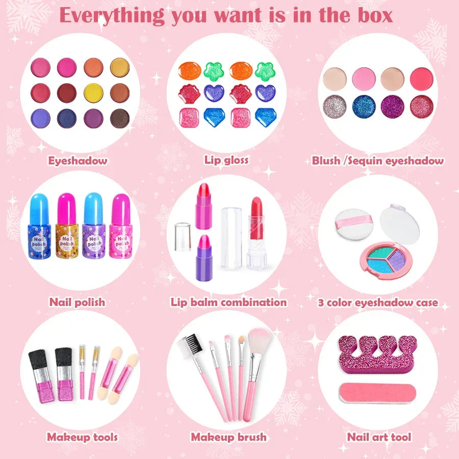 Kids Makeup Kit Toy Kit Washable Pretend Play Makeup Back To School 2025 Gift Idea