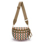 checkered nylon, box shape, travel and daily use – Multi-Use unisex crossbody bum bag