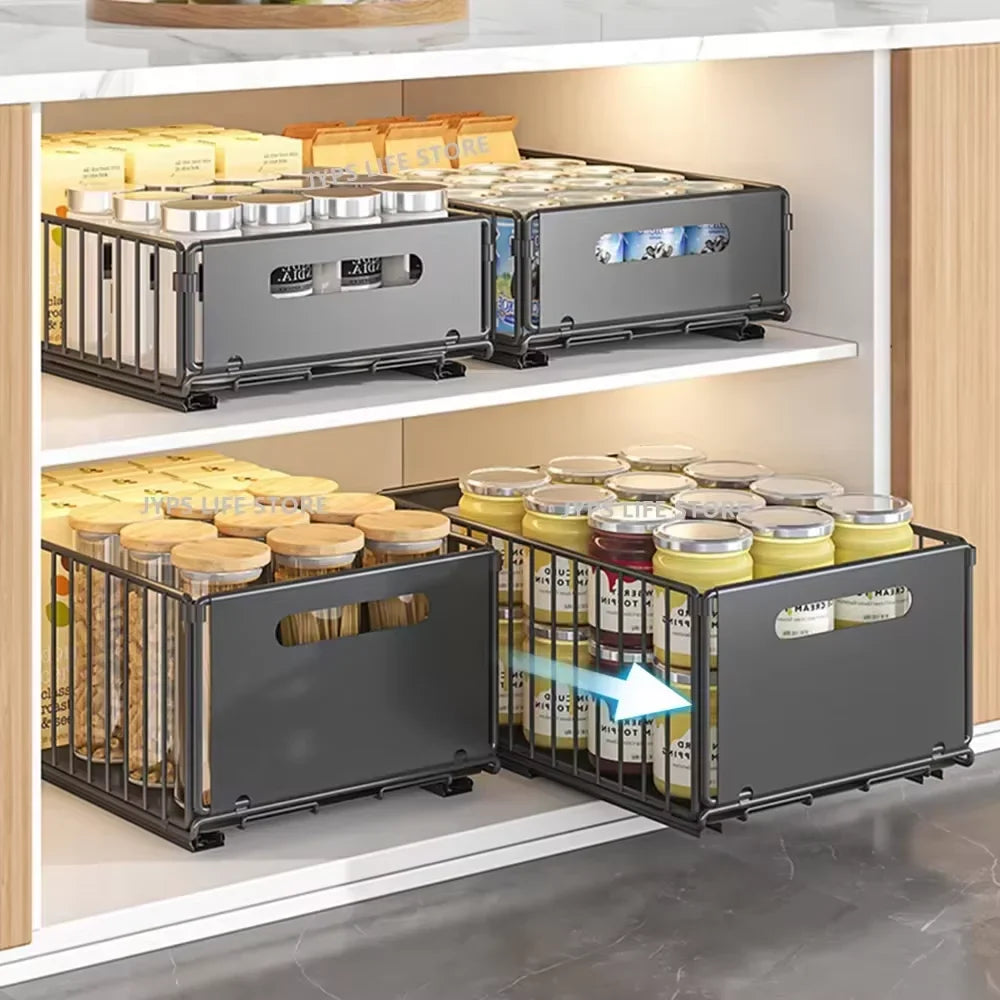 Out Pull Cabinet Organizer Slide Drawer Kitchen Rack