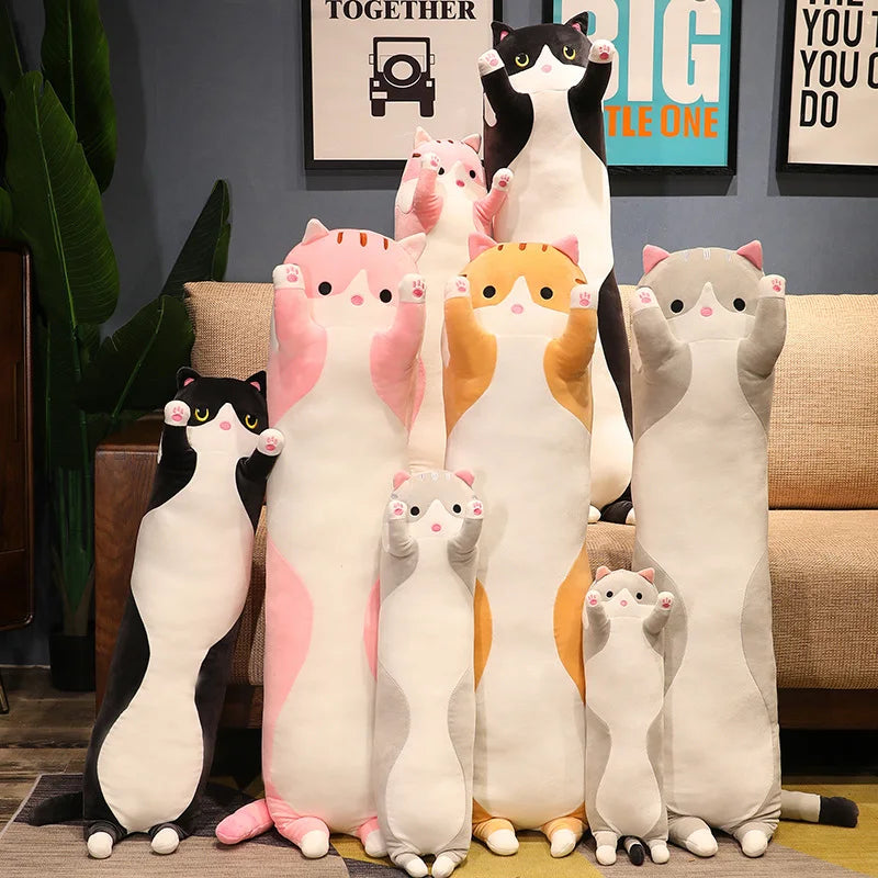 Adorable Plush Cat & Dog Pillow - 50-130cm (19.6-51.1 inch) Plush Cushion for Kids & Girls, Great for Naps and Relaxation