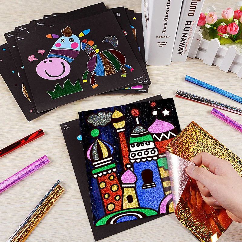 DIY Creative Magic Transfer Painting Craft Kit for Kids - Educational Arts & Crafts Learning Toy, Cartoon Drawing Fun  20x17cm (7.8x6.6 inch)