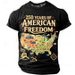 Plush unisex graphic tee - distressed flag print, 250-year design, durable cotton, casual everyday wear