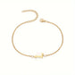 Letter Initial Bead Bracelet Thin Chain Minimalist Elegant