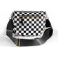high-capacity sling bag with adjustable strap – Casual women's checkered crossbody shoulder bag