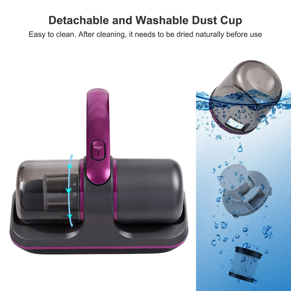 Travel-Friendly Mattress Vacuum Cleaner 100W Cordless UV Bed Cleaner 8000Pa Strong Suction