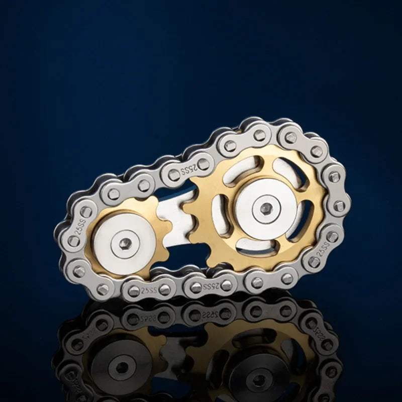 Spinner Fidget Metal Chain Gear EDC Rainbow Focus Toy