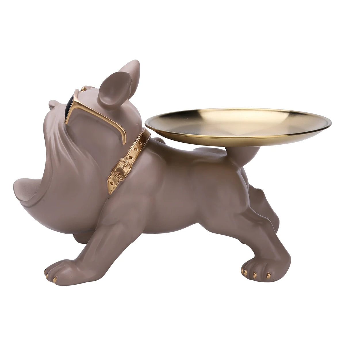 Resin Bulldog Storage Sculpture - Trendy Key Holder & Candy Tray for Household Decor