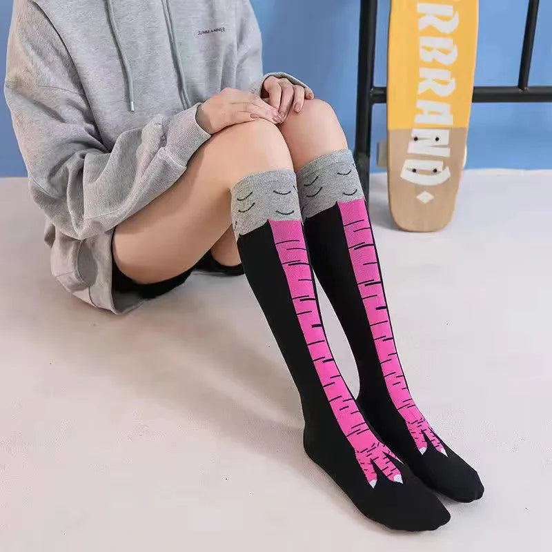 3D Funny Chicken Socks - Cartoon Thigh High Cotton Socks for Cosplay
