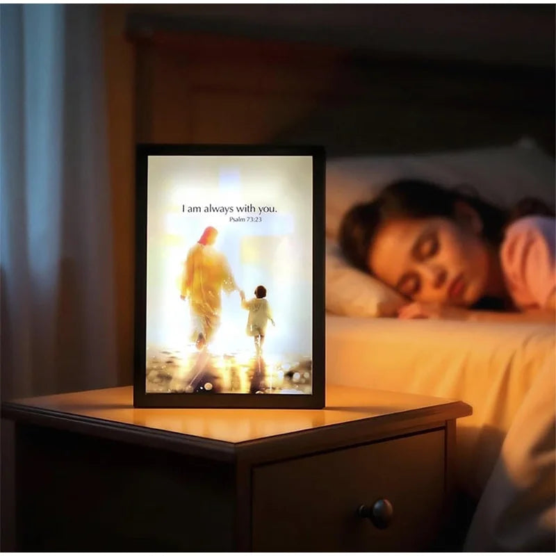 LED Jesus 4D Wall Art Lamp Picture Frame PVC Devotional