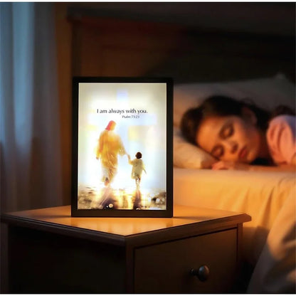 LED Jesus 4D Wall Art Lamp Picture Frame PVC Devotional