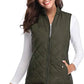 Light Women Quilted Vest - Stand Collar Cotton Winter