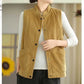 Plush Women's Corduroy Vest - Relaxed Sleeveless, Velvet