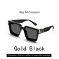 Sunglasses Black Retro Square Shades Deluxe Fashion Eyewear Fall 2026 Trend Gift Idea