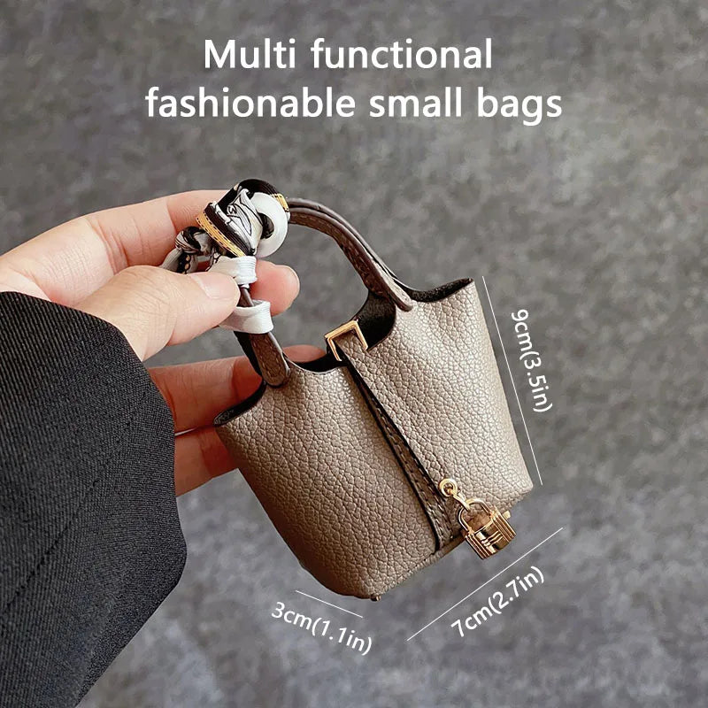 Free 1+1 Birkin Inspired Mini Hand Bag - Basket Bag Charm