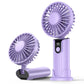 2400mAh/5000mAh Mini Travel-Friendly Fan USB Battery-Powered 3 Speeds, Hand-Held Pocket Fan with Lanyard & Base, Foldable Desk Fan