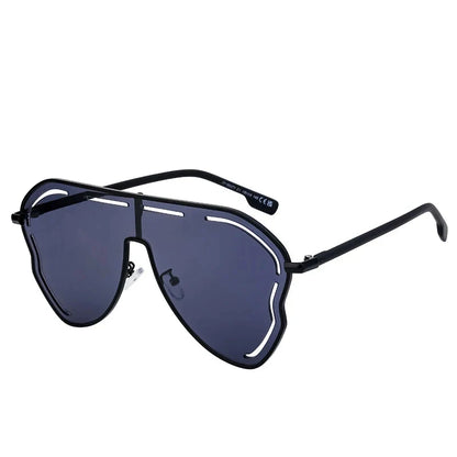 Pilot Oversized Punk Sunglasses Women Big Frame 2025 Hollow Shades for Ladies