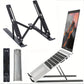 Travel-Friendly Flexible Aluminum Laptop Stand with Accessories - 6-Level Height, Anti-Slip Design, Enhanced Ventilation for 8-16" Laptops