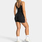 women's Stretchy seamless yoga shorts - high-waist hip-lifting, nylon blend, for gym and running