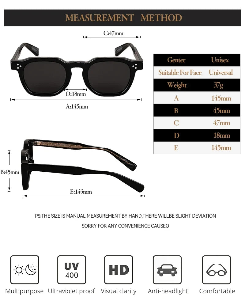 TR90 Sunglasses Frame Retro Rivets Style Unisex Polarized UV400 Summer 2026 Gift Idea