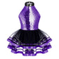 Light girls' leotard - sequined skirted tutu, polyester, for ballet and dance performances