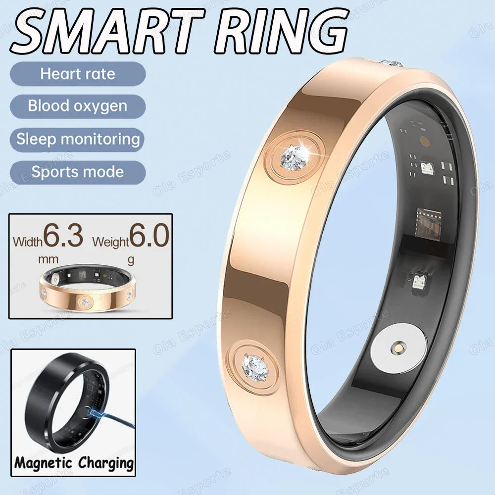 Smart Ring Health Tracker IP68 Water-Resistant Sleep Heart Rate Oxygen Monitor Fall 2025 Wellness Gift