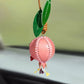 Leather Pomegranate Charm Keychain Bag And Car Decor