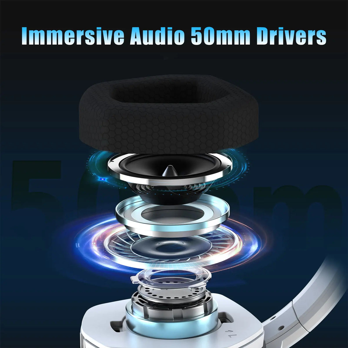 Cordless Gaming Headset With Mic Active Noise Cancellation