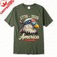 Plush Unisex Bald Eagle Graphic Tee - Short-Sleeve, Sturdy Cotton, For 250th Anniversary Independence Day Celebration