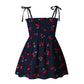 Plush girls' floral sundress - smocked bodice, polyester, for casual beach party