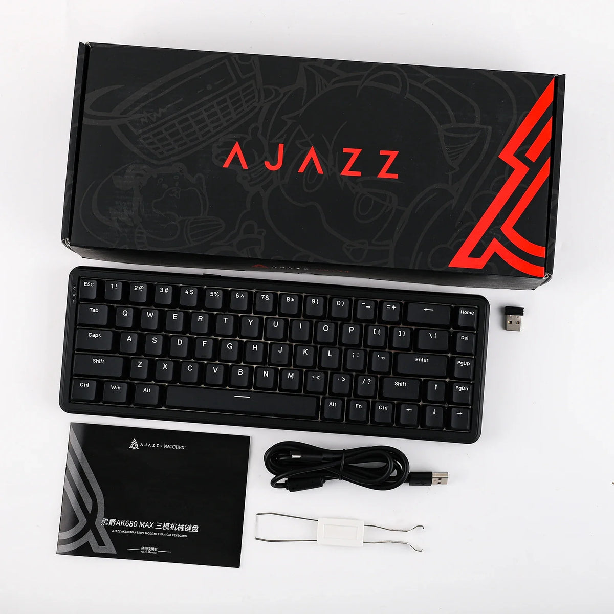 Mechanical Keyboard 68Key Cordless Bluetooth RGB Hall Effect
