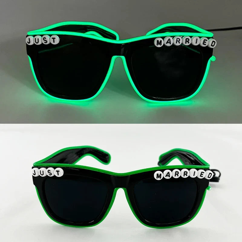 LED Retro Flashing Sunglasses - Bachelorette Party Decoration, Women's Men Props
