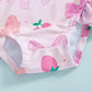 Plush Girls' Rash Guard Swimsuit Kit - Zip-Up, Floral Print, Polyester, With Hat, For Summer Beach And Pool