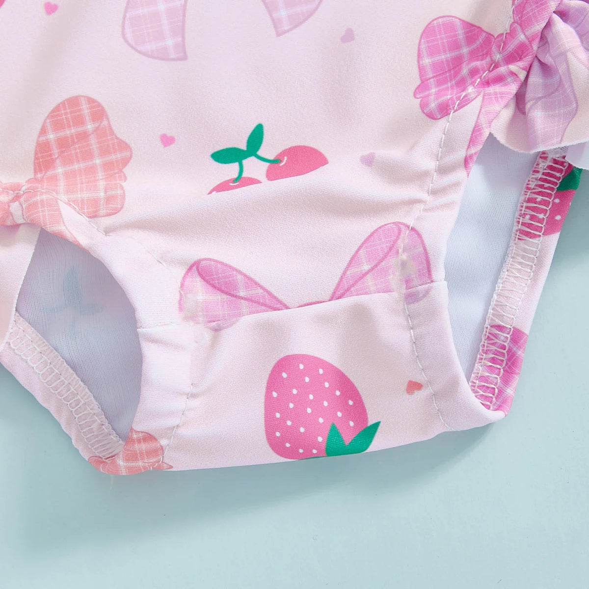 Plush Girls' Rash Guard Swimsuit Kit - Zip-Up, Floral Print, Polyester, With Hat, For Summer Beach And Pool