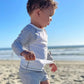 Fast-dry baby boys' swimwear set - long-sleeve top and shorts, polyester, for swimming