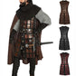 Medieval Leather Brigandine Tunic Coat for Cosplay and LARP, Adjustable Size 80-105cm, Brown-1