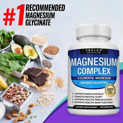 Complex Magnesium 1000mg Supplement - Fall 2026 Wellness Trend - Sleep Support And Muscle Relaxation