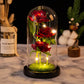 Rose LED Glass Cover Ornament - Romantic Valentine's Day Gift and Wedding Decor