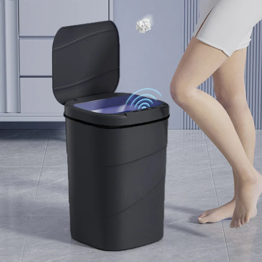 Touchless Sensor Trash Can Battery Powered Hygienic Household