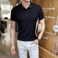 Breathable Silk Mesh Mens Polo Shirt, Short Sleeve with Ribbed Collar, Lightweight and Stylish for Summer-4