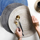 6pcs Round Woven Ramie Placemats - Anti-Slip Table Mats for Dining, Kitchen & Cafe Use