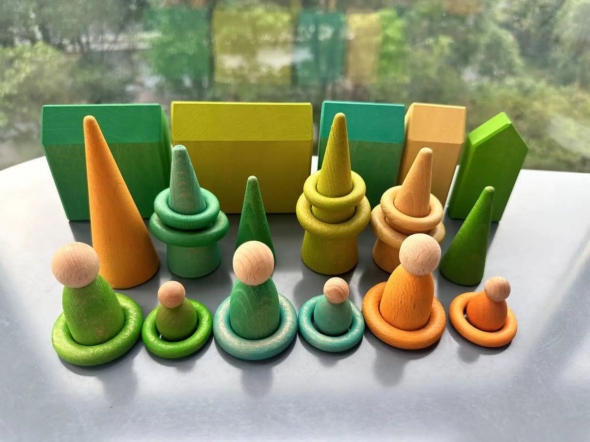 Wooden Building Blocks Pastel Scandinavian Stacking Play Kit Fall 2025 Eco Friendly Imaginative Play Gift