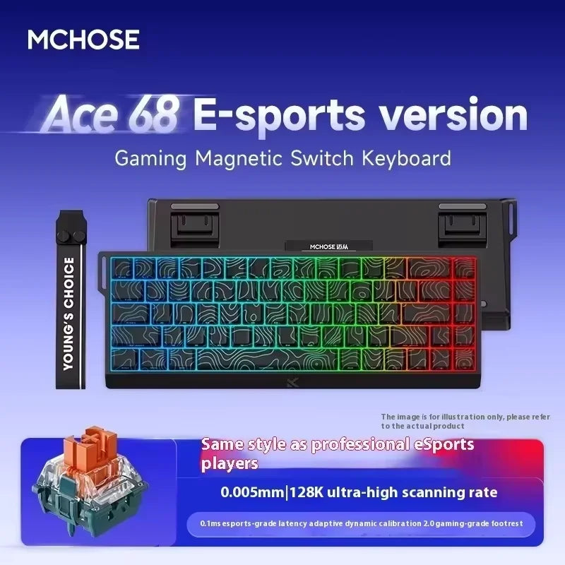Effect Hall 68 Key Magnetic Gaming Keyboard Topographic RGB