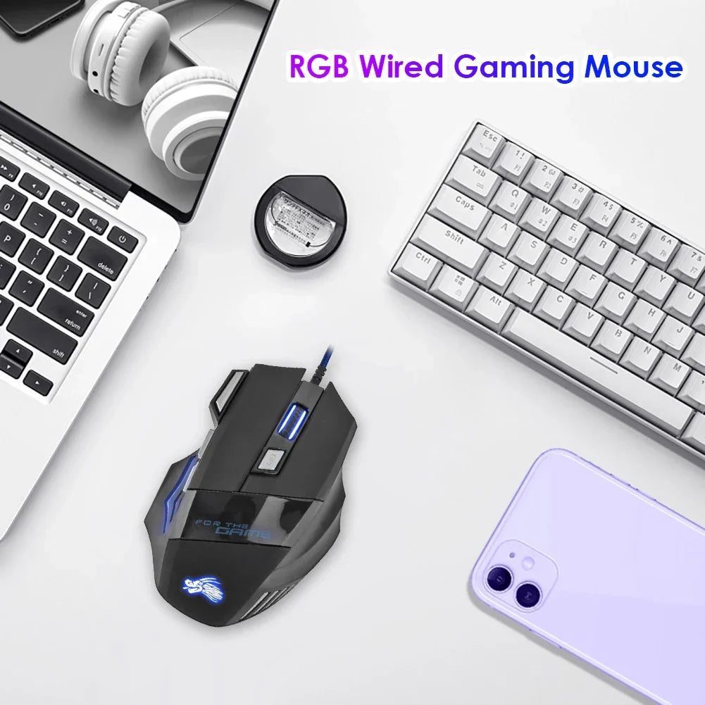 Usb Wired Gaming Mouse 7 Button Backlit Comfort-Grip Comfort