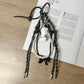 Rope Braid Bag Charm Leather Dachshund Keychain Aesthetic
