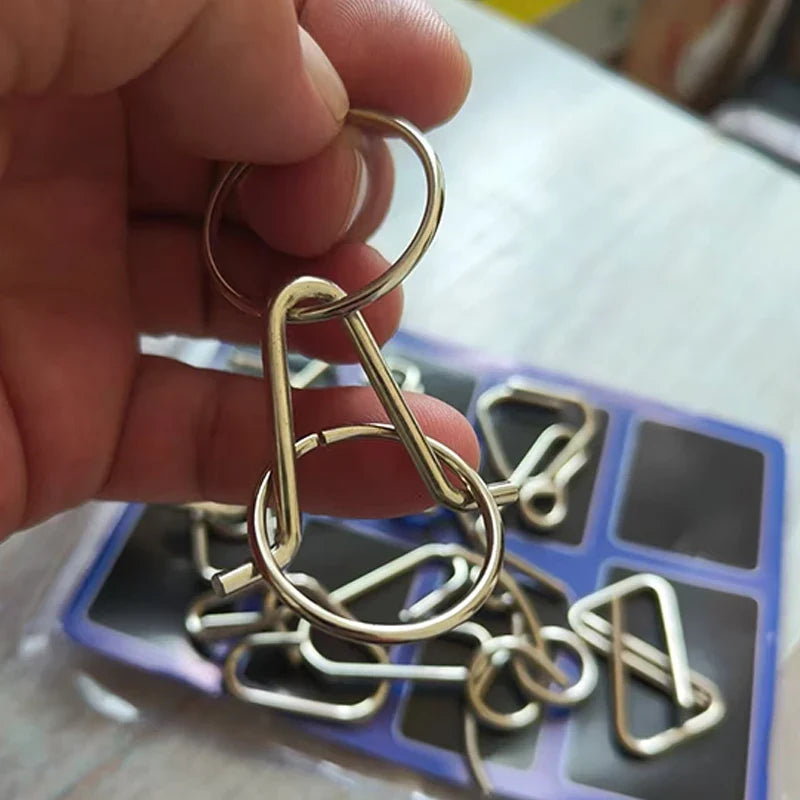 IQ Mind Challenge 3D Disentanglement Educational Toy 2026 – Metal Brain Teaser Wire Ring Puzzle Kit