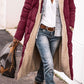 Women’s Warm Reversible Long Coat - Quilted Sherpa Hooded
