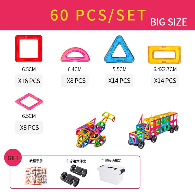 Variant image for Magnetic Building Blocks Set for Kids, 30-168PCS Educational Magnetic Tiles for Creative Learning and Imaginative Play-5